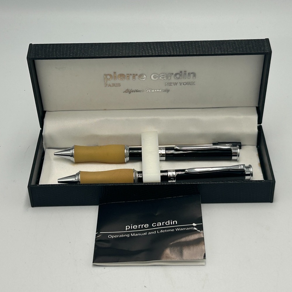 Pierre Cardin‎ Mechanical Pencil and Pen Set Comfort Grip Black Ink Original Box
